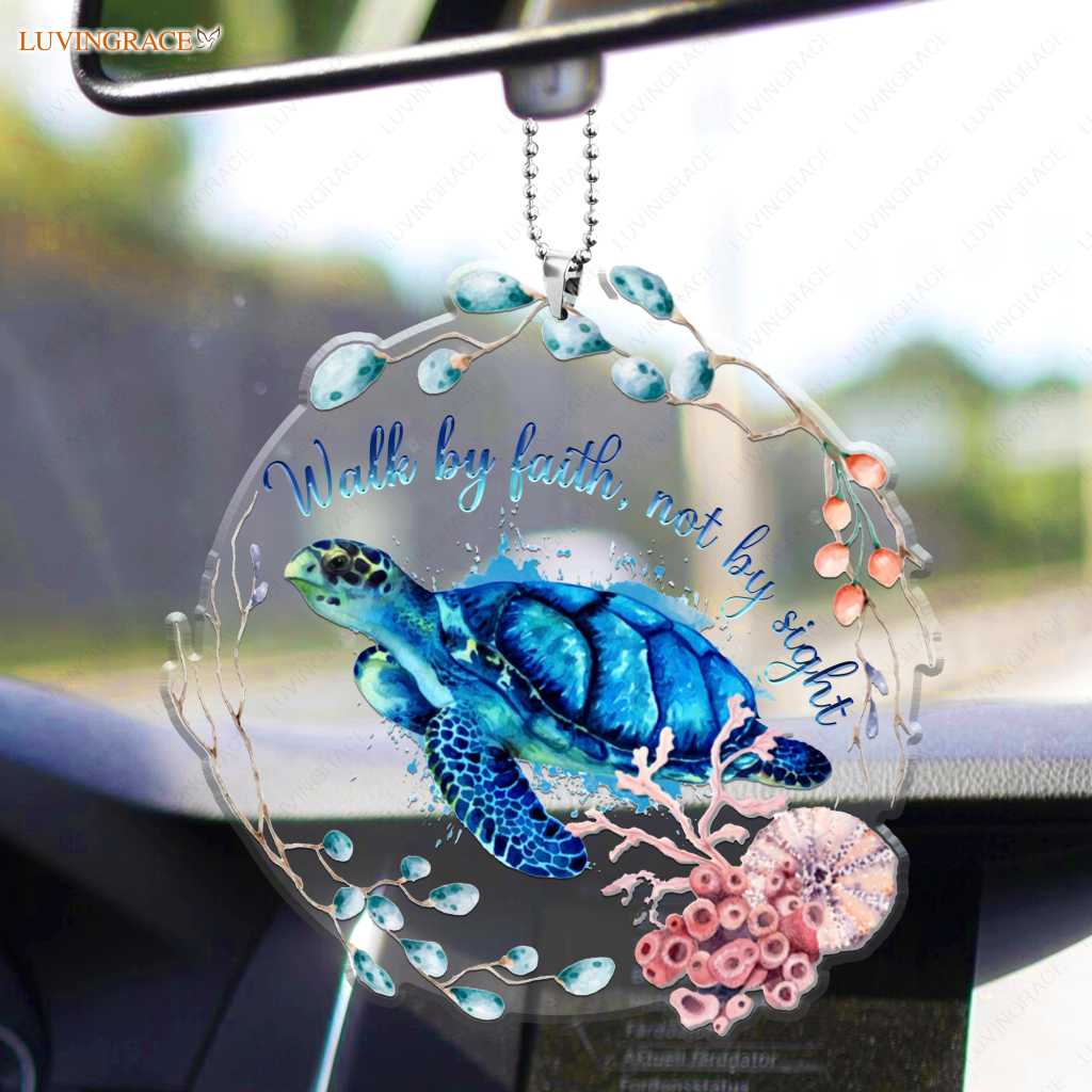 Turtle And Seashells Walk By Faith Not Sight Ornament