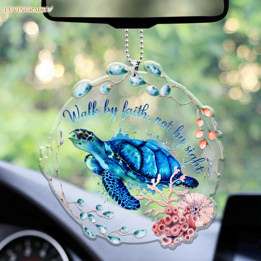 Turtle And Seashells Walk By Faith Not Sight Ornament