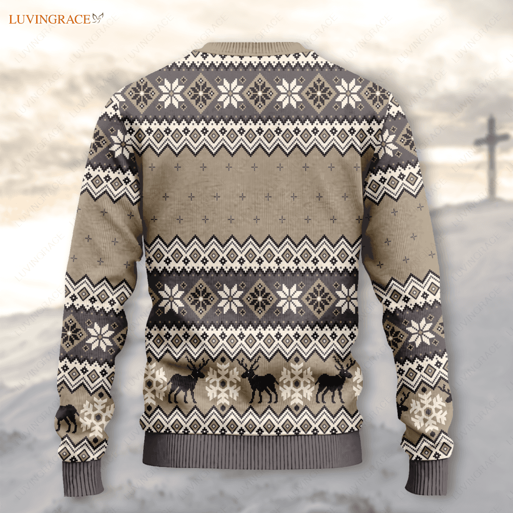 Vintage Christian God Wool Knitted Christmas Pattern Ugly Sweater Sweatshirt