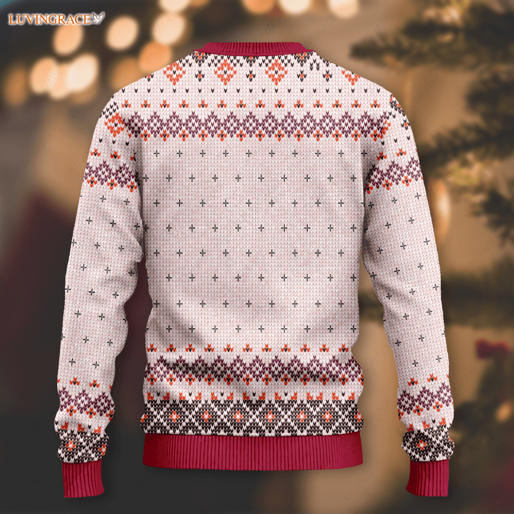 Vintage Christmas Pine Wool Knitted Pattern Wish You A Merry Ugly Sweater Sweatshirt