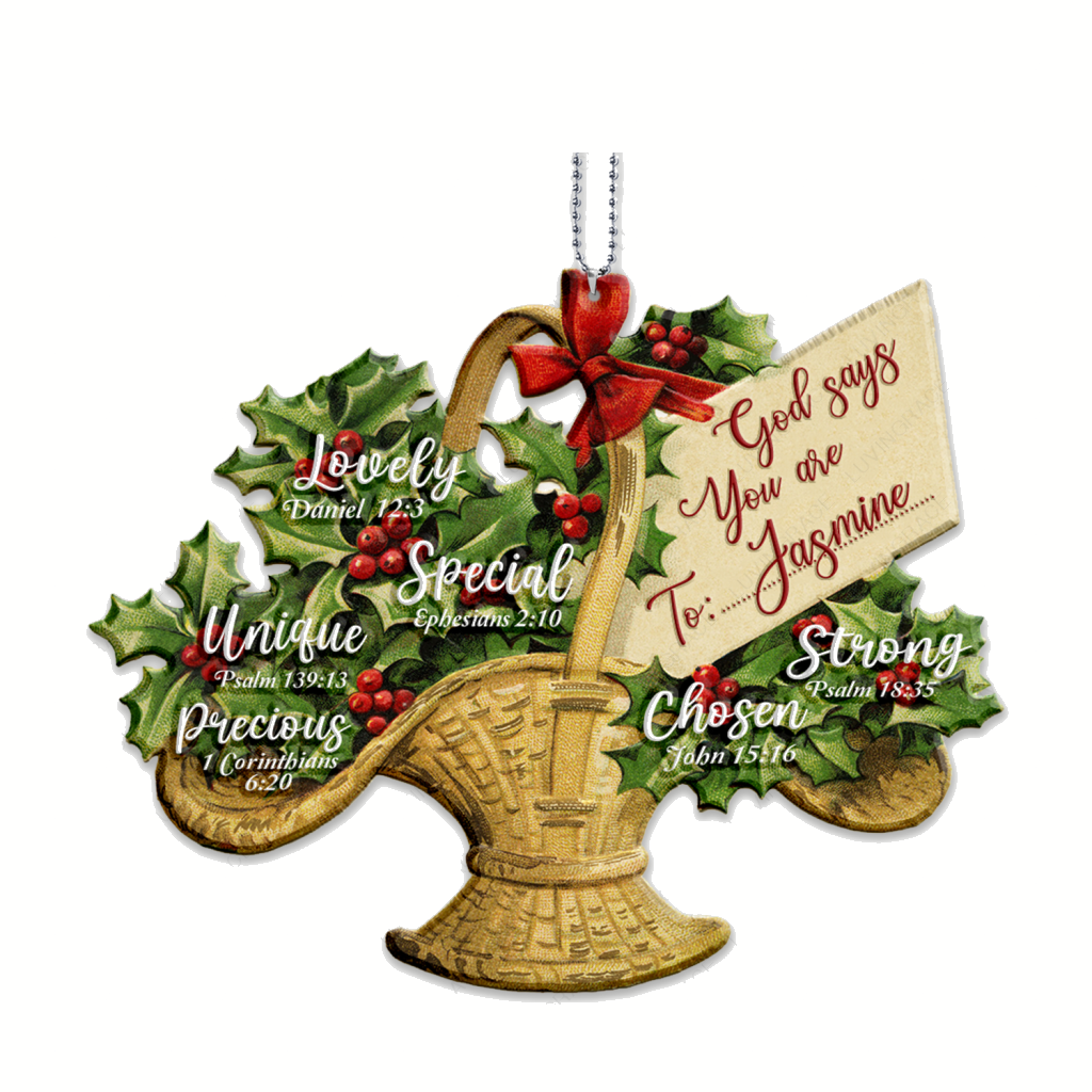 Vintage Christmas Poinsettia Flower God Says You Are Personalized Ornament