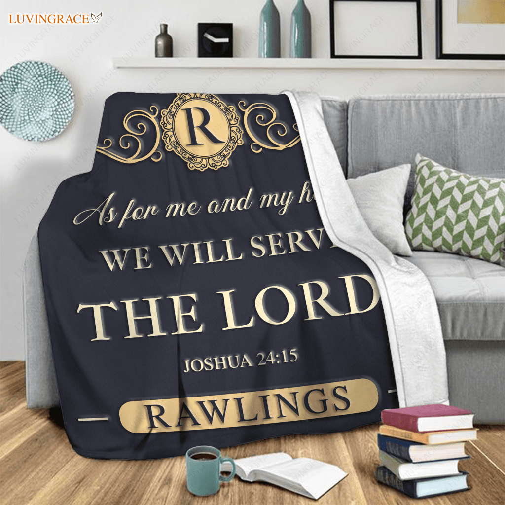 Vintage Elegant As For Me And My House Personalized Blanket