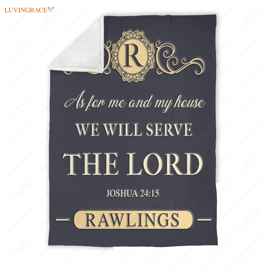 Vintage Elegant As For Me And My House Personalized Blanket