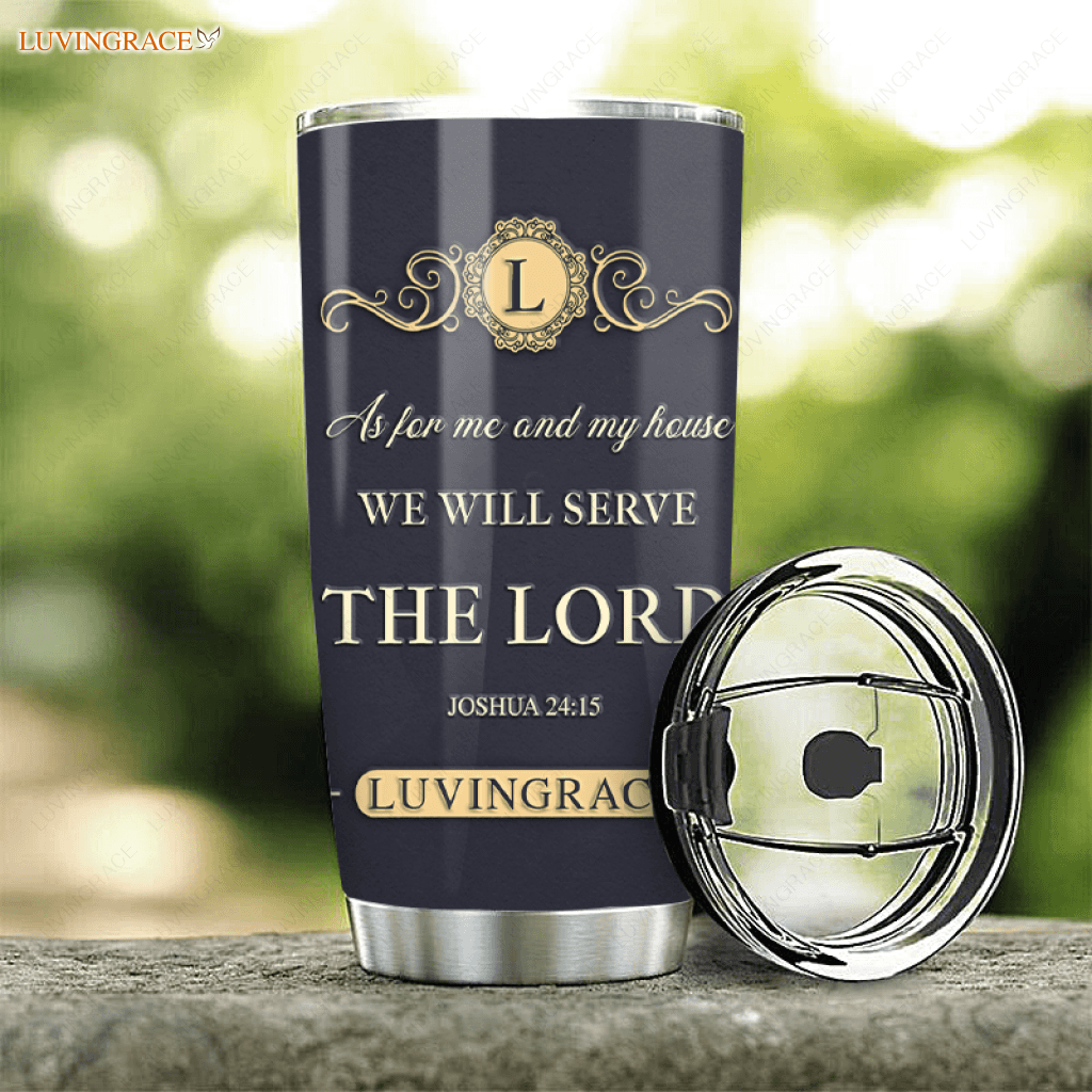 Vintage Elegant As For Me And My House Personalized Tumbler