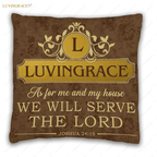 Vintage Golden As For Me And My House Personalized Pillow