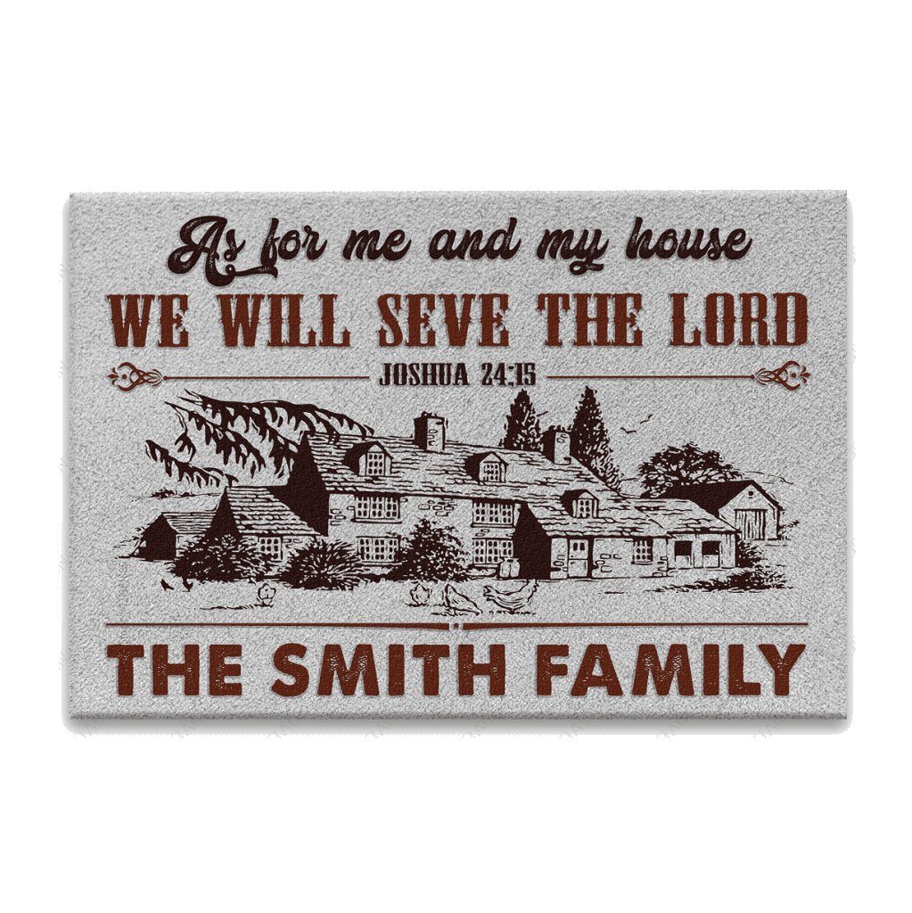 Vintage House As For Me And My House Personalized Doormat
