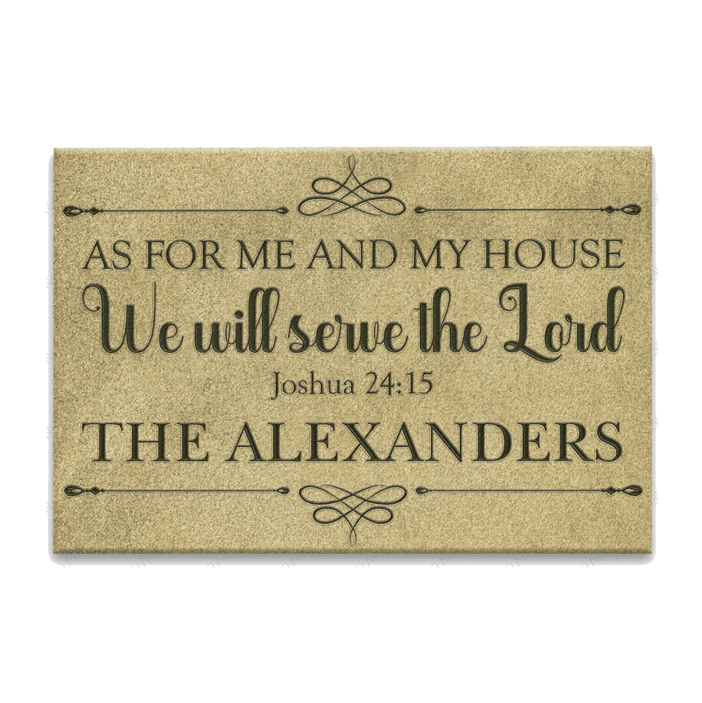 Vintage Light Green As For Me And My House Personalized Doormat