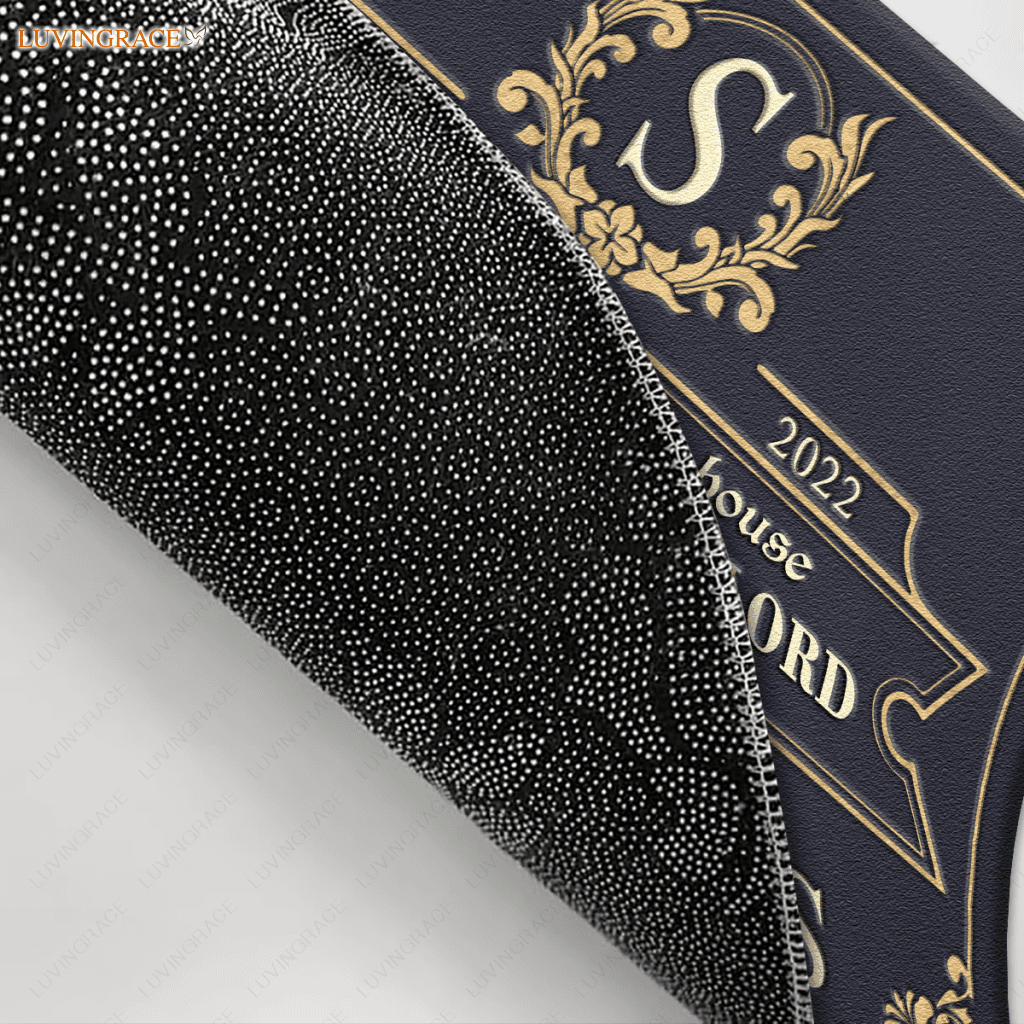 Vintage Luxury Monogram Template Design Serve The Lord Personalized Doormat