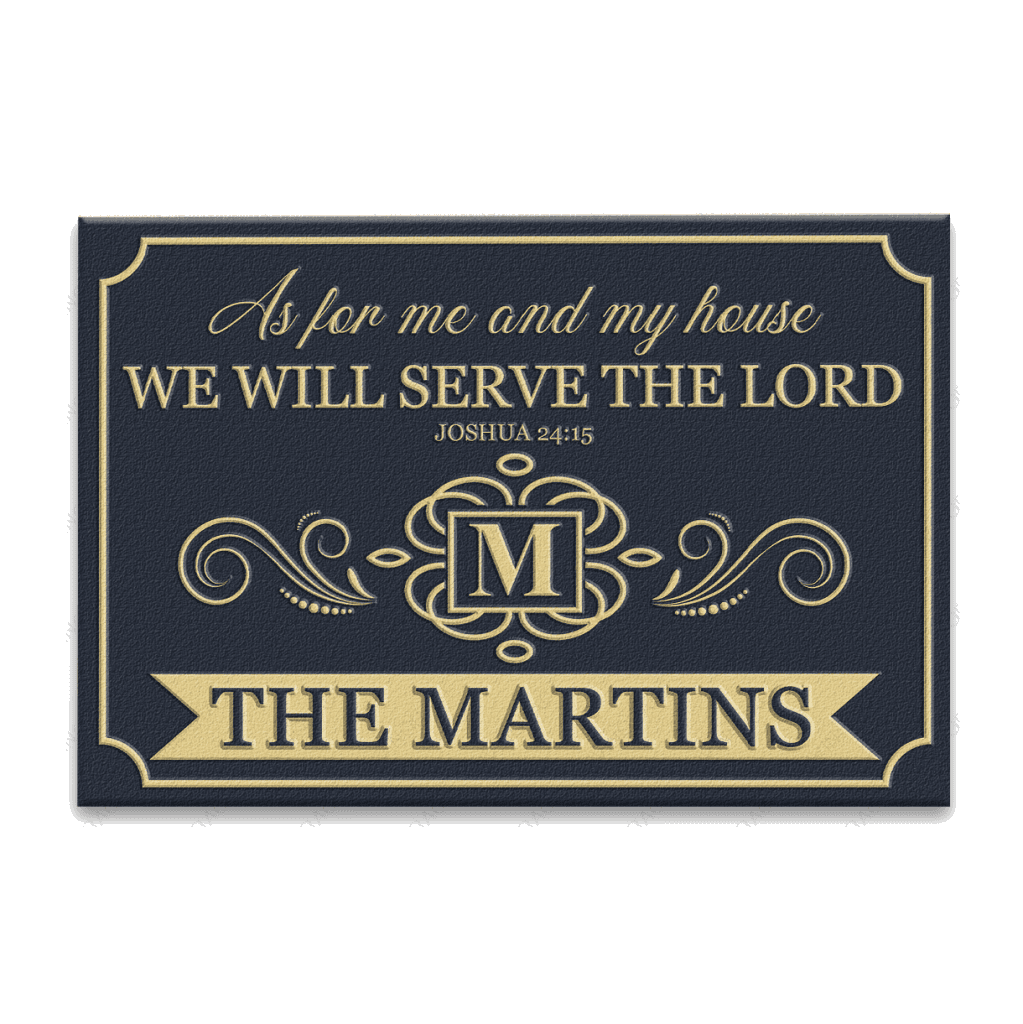 Vintage Monogram As For My House Personalized Family Doormat