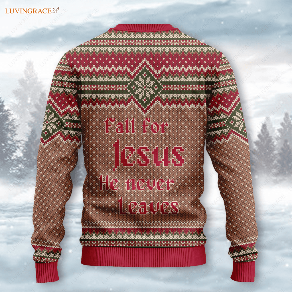 Vintage Thanksgiving Cross Pumpkin Wool Knitted Pattern Ugly Sweater Sweatshirt