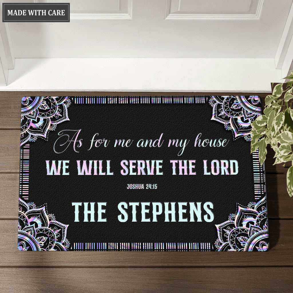 Holographic Serve The Lord Personalized Doormat