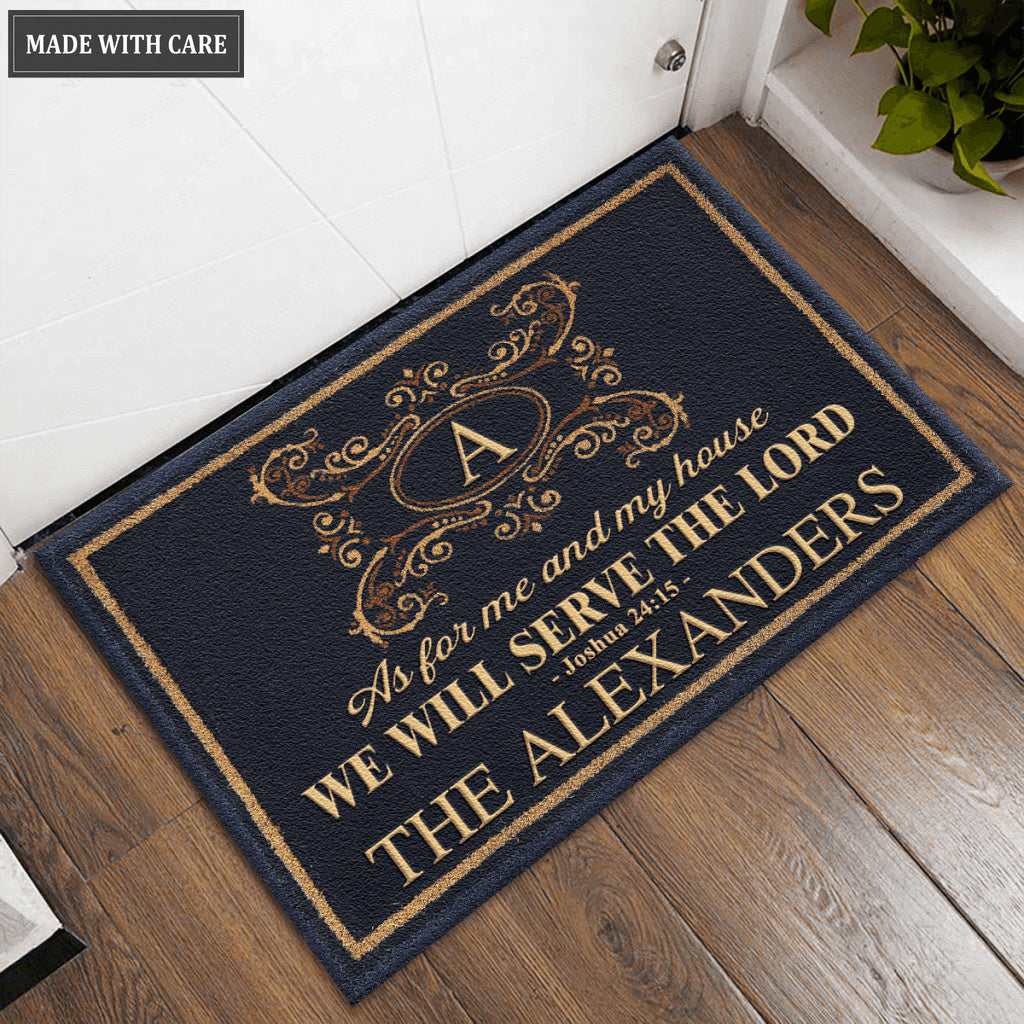Personalized Monogram Initial Serve The Lord Doormat