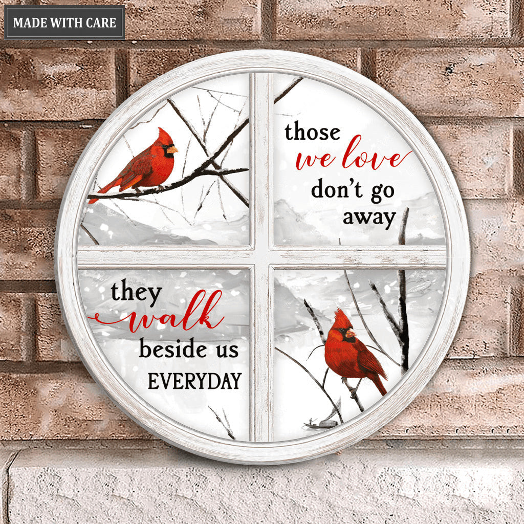 Cardinal On Window Circle Sign
