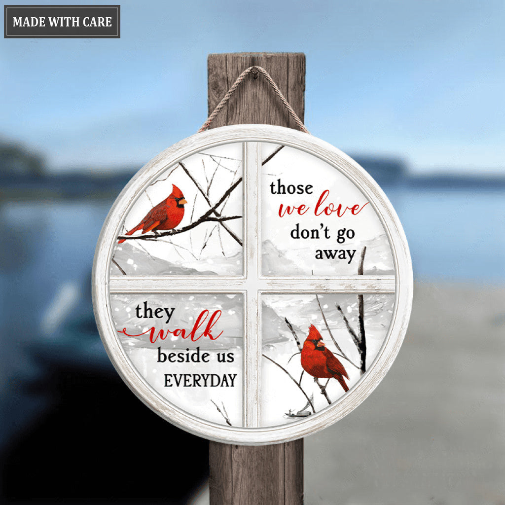 Cardinal On Window Circle Sign
