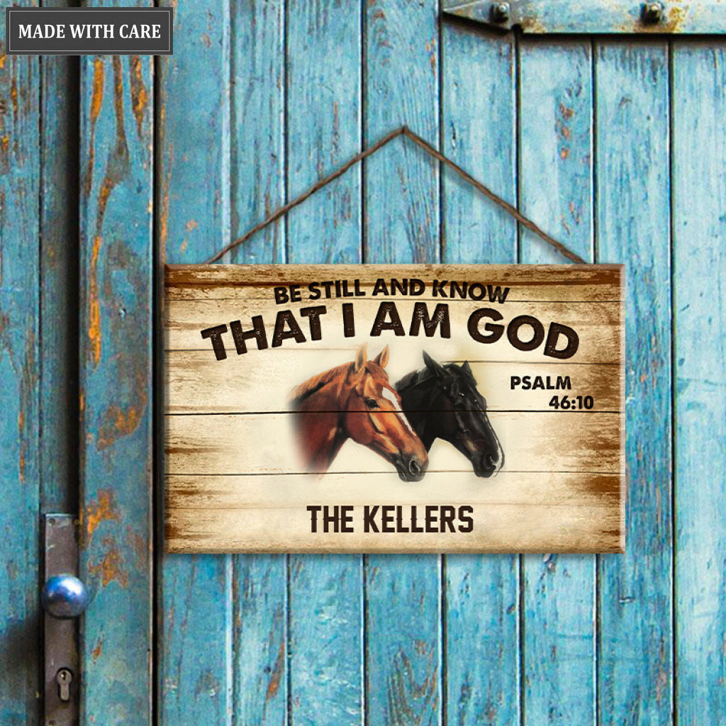 Personalized Be Still Horses Rectangle Wood Sign