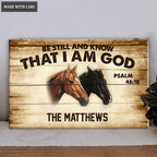 Personalized Be Still Horses Rectangle Wood Sign