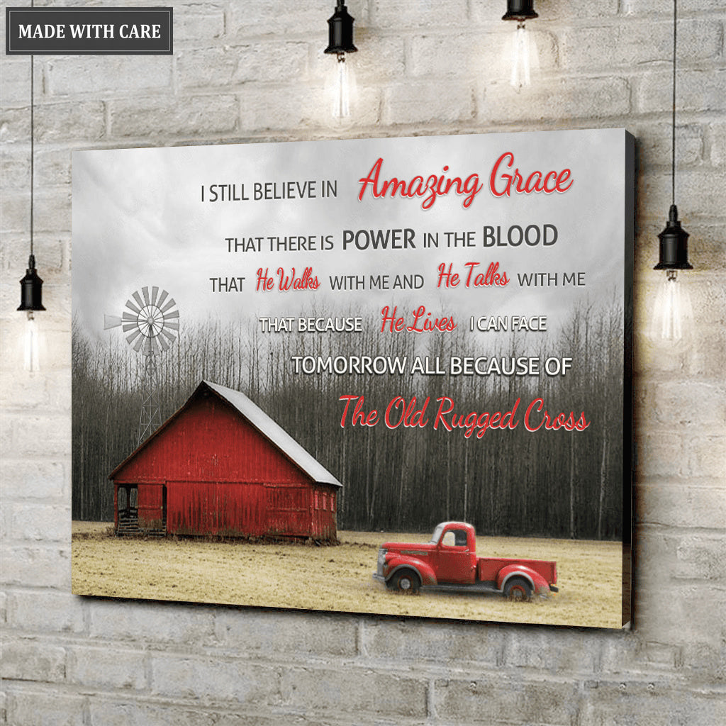 Red Barn Amazing Grace Wall Art