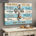 Seashell Cross God Says You Are Personalized Wall Art