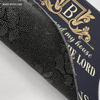 Golden Luxury Design We Will Serve The Lord Personalized Doormat