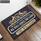 Luxury Premium With Monograms Serve The Lord Personalized Doormat
