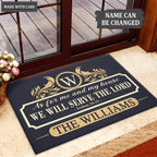 Luxury Premium With Monograms Serve The Lord Personalized Doormat