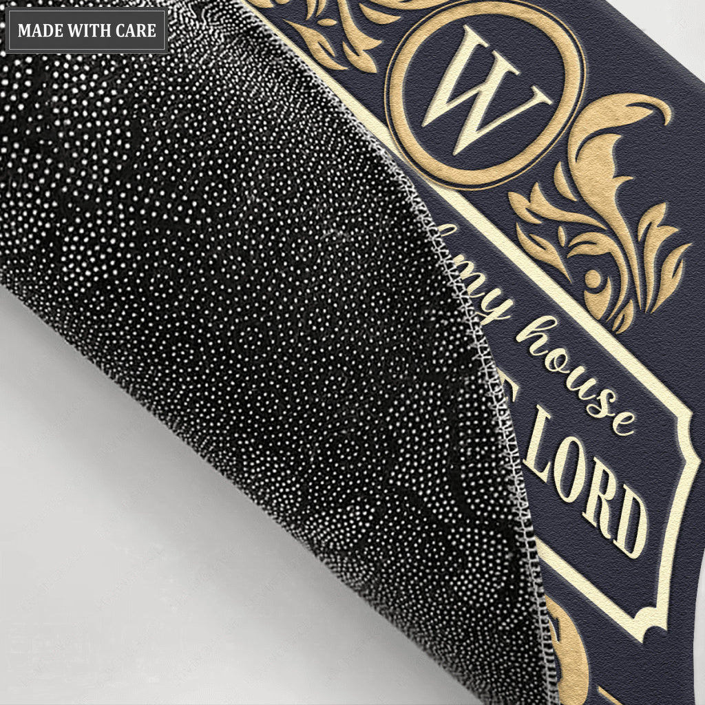 Luxury Premium With Monograms Serve The Lord Personalized Doormat
