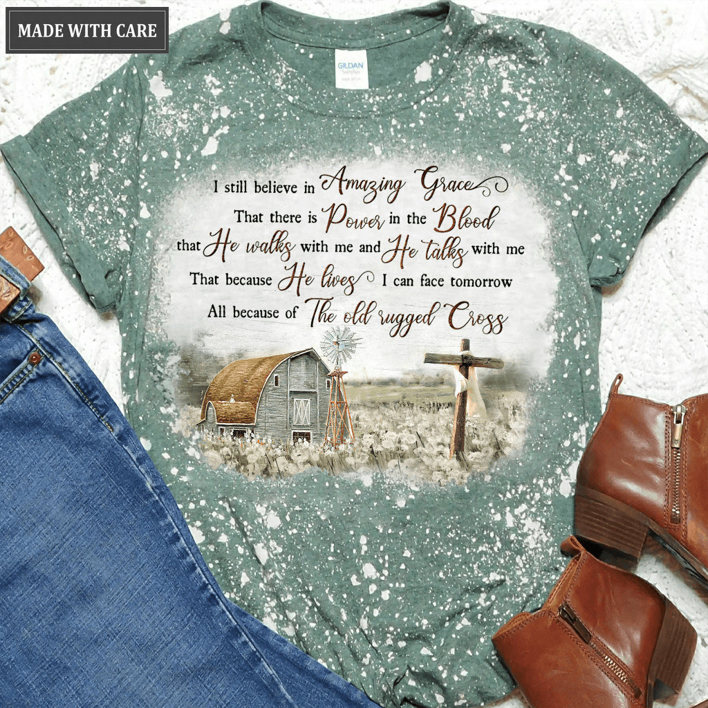 White Flower Field Amazing Grace Bleached T-Shirt