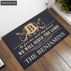 Personalized Royal Luxury Premium Template Serve The Lord Elegant Doormat
