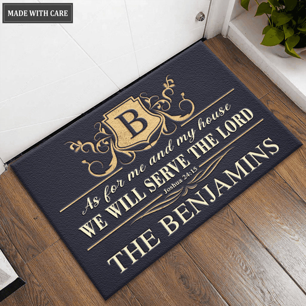 Personalized Royal Luxury Premium Template Serve The Lord Elegant Doormat