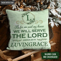 Green Floral As For Me And My House Personalized Pillow
