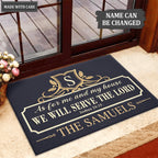 Royal Family Home Serve The Lord Personalized Doormat
