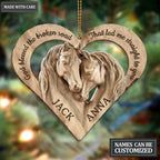 Loving Horses God Blessed Personalized Wooden Ornament