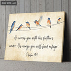 He Covers You With His Feathers Wall Art