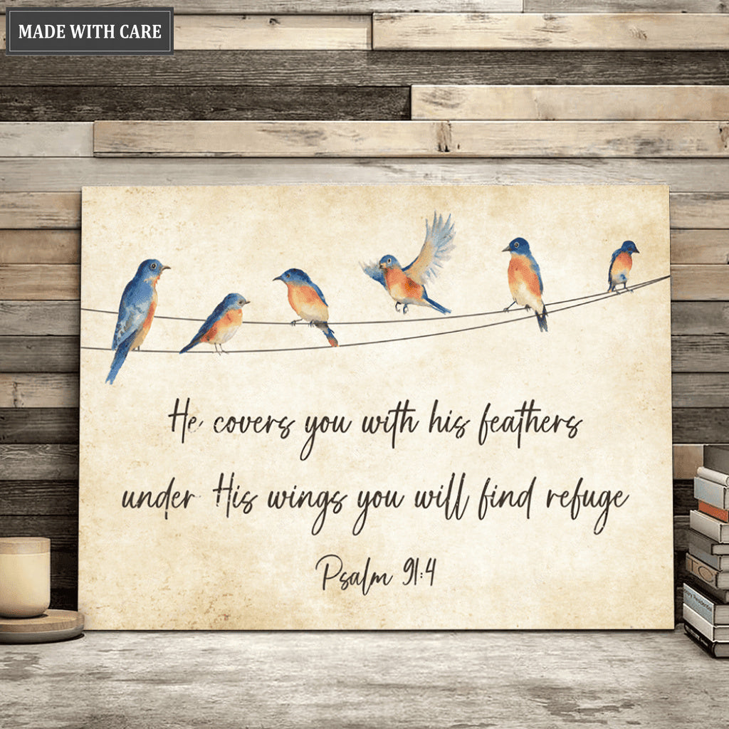 He Covers You With His Feathers Wall Art