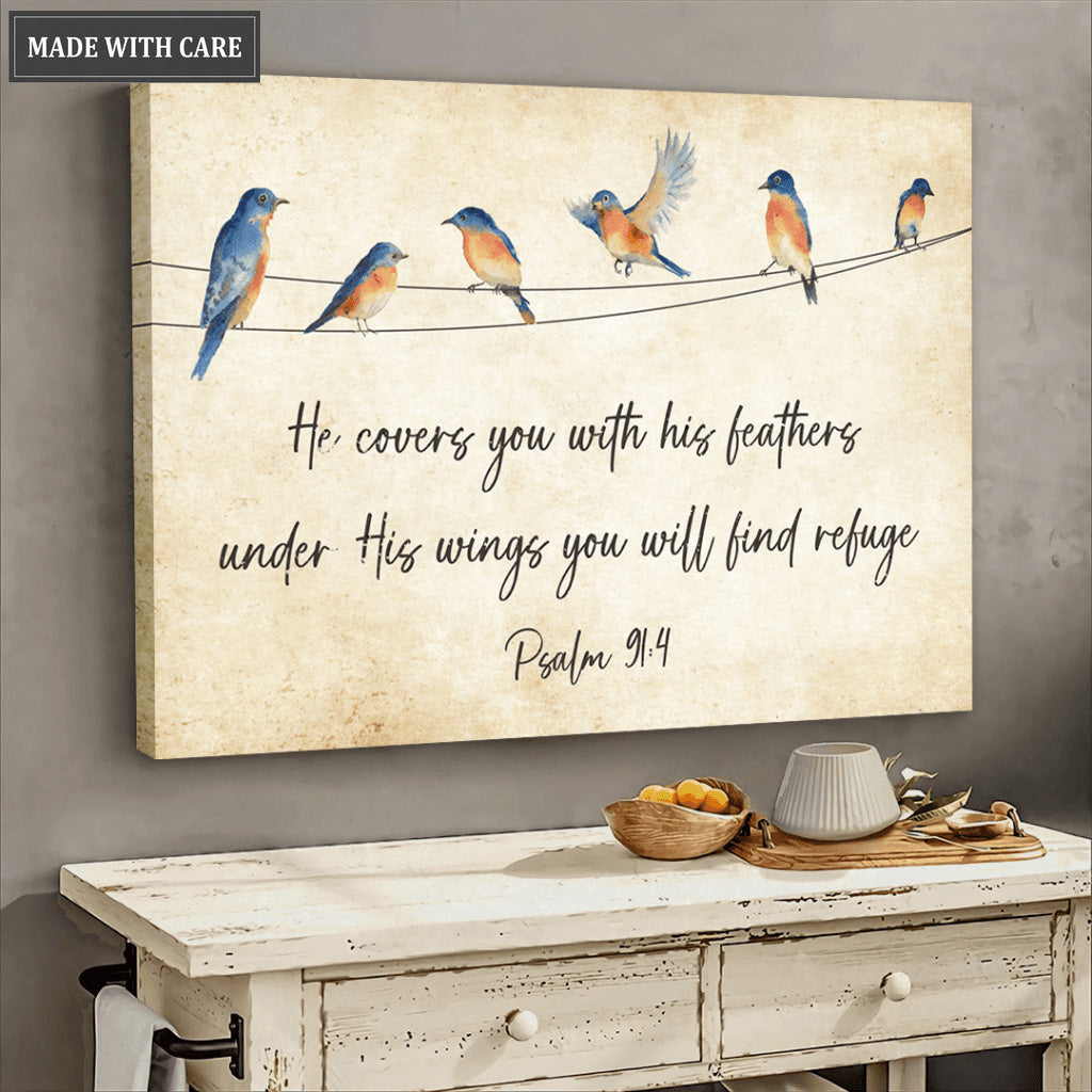 He Covers You With His Feathers Wall Art