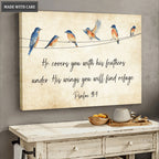 He Covers You With His Feathers Wall Art