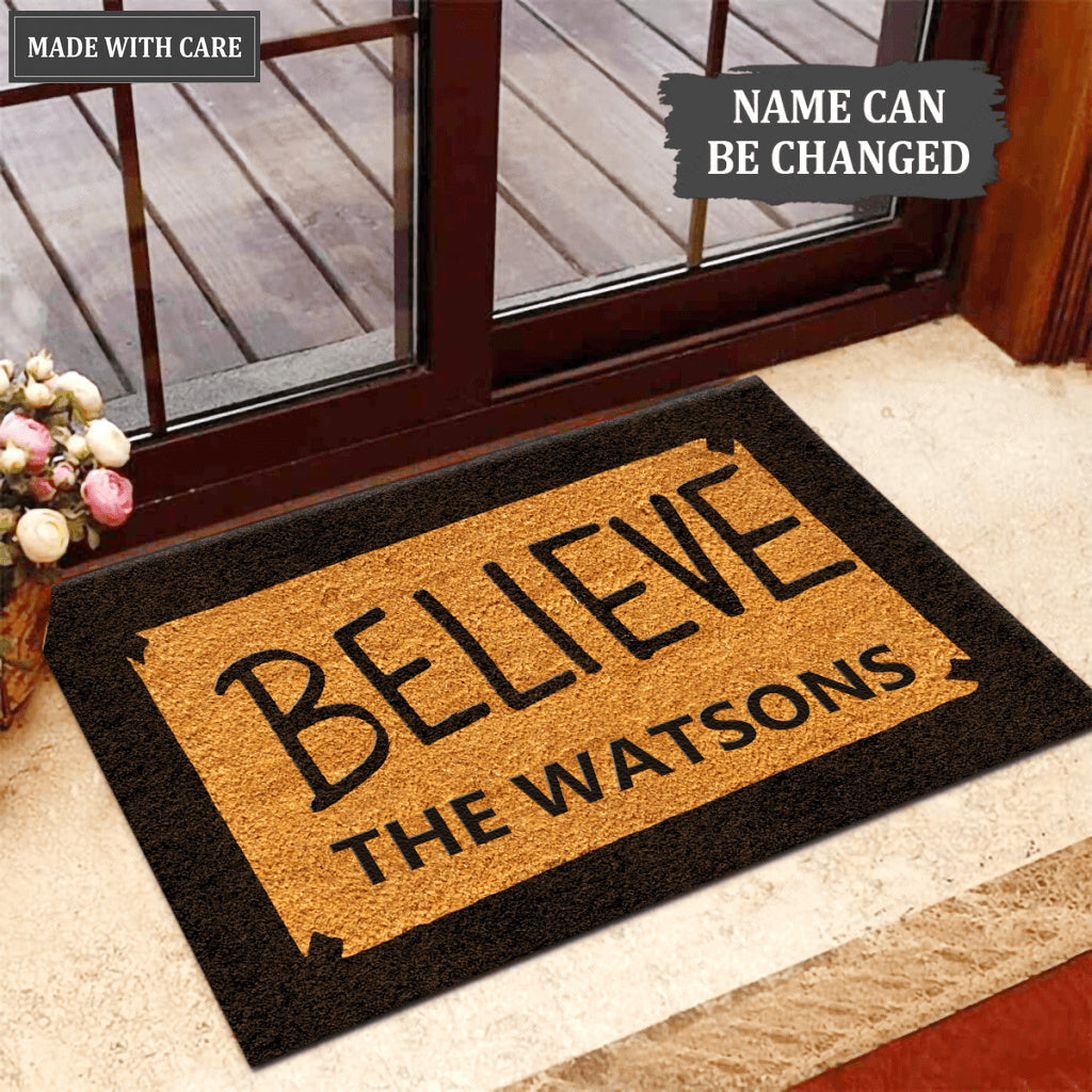 Believe Personalized Doormat