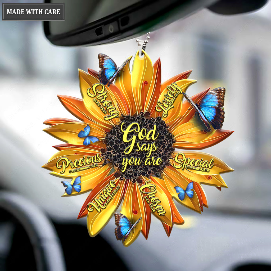 Blue Butterfly God Says You Are Ornament