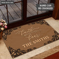 Faith Over Fear Personalized Doormat