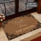 Faith Over Fear Personalized Doormat
