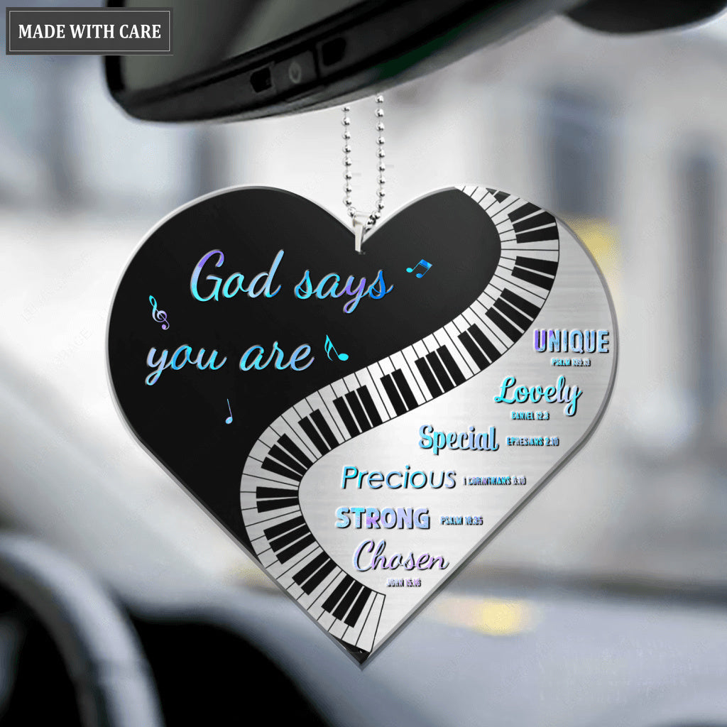 Piano Musical Heart God Says You Are Ornament