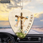 Guitar Pick Playable With Cross And I Pick Jesus Ornament