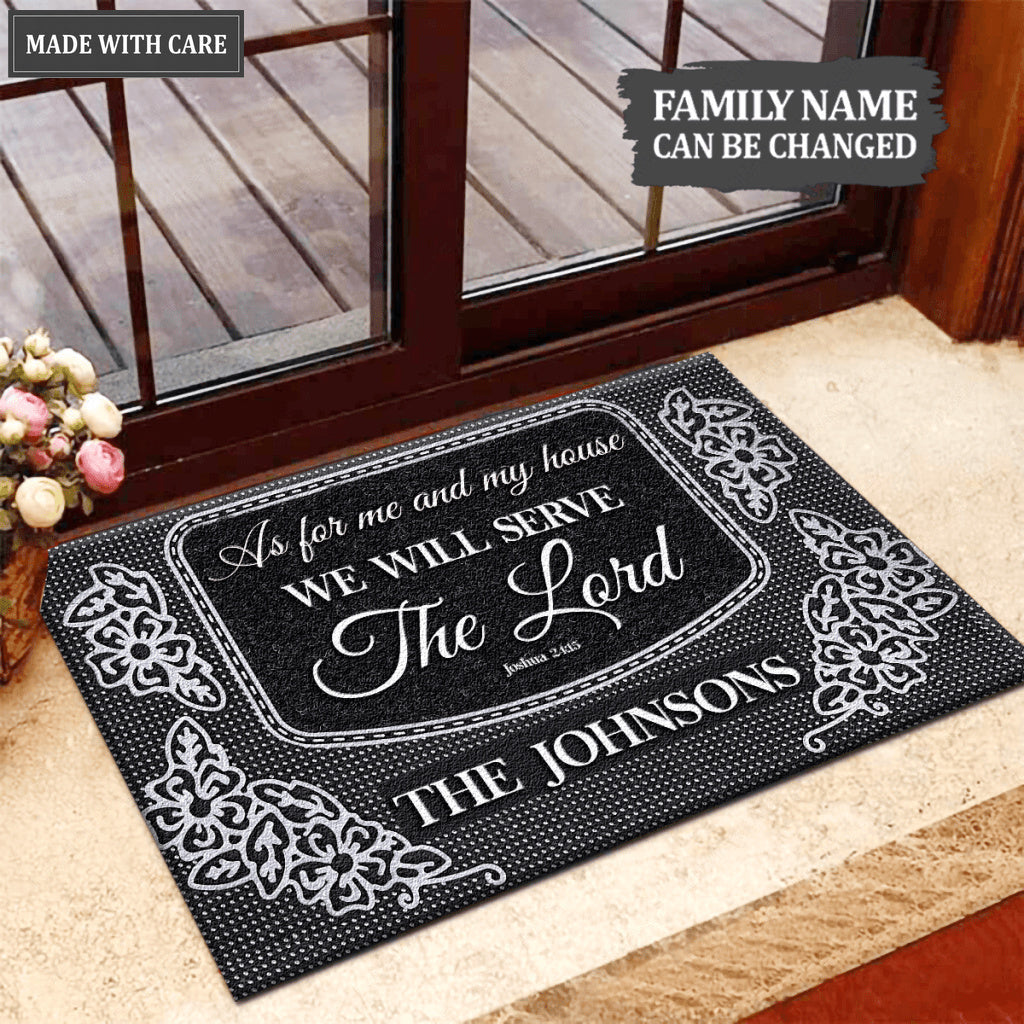 Welcome Serve The Lord Personalized Doormat