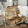 Vintage Christian Cross As For Me And My House Personalized Blanket