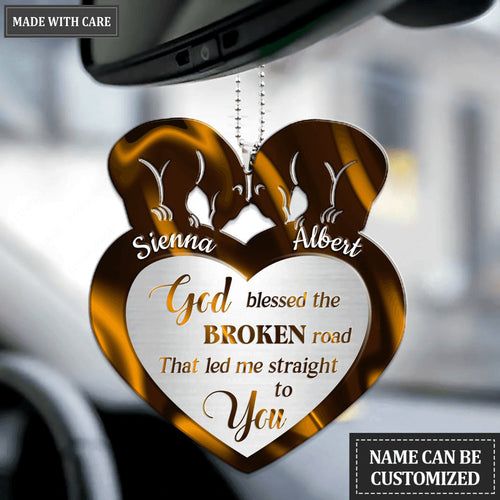 Bear Couple God Blessed Personalized Ornament