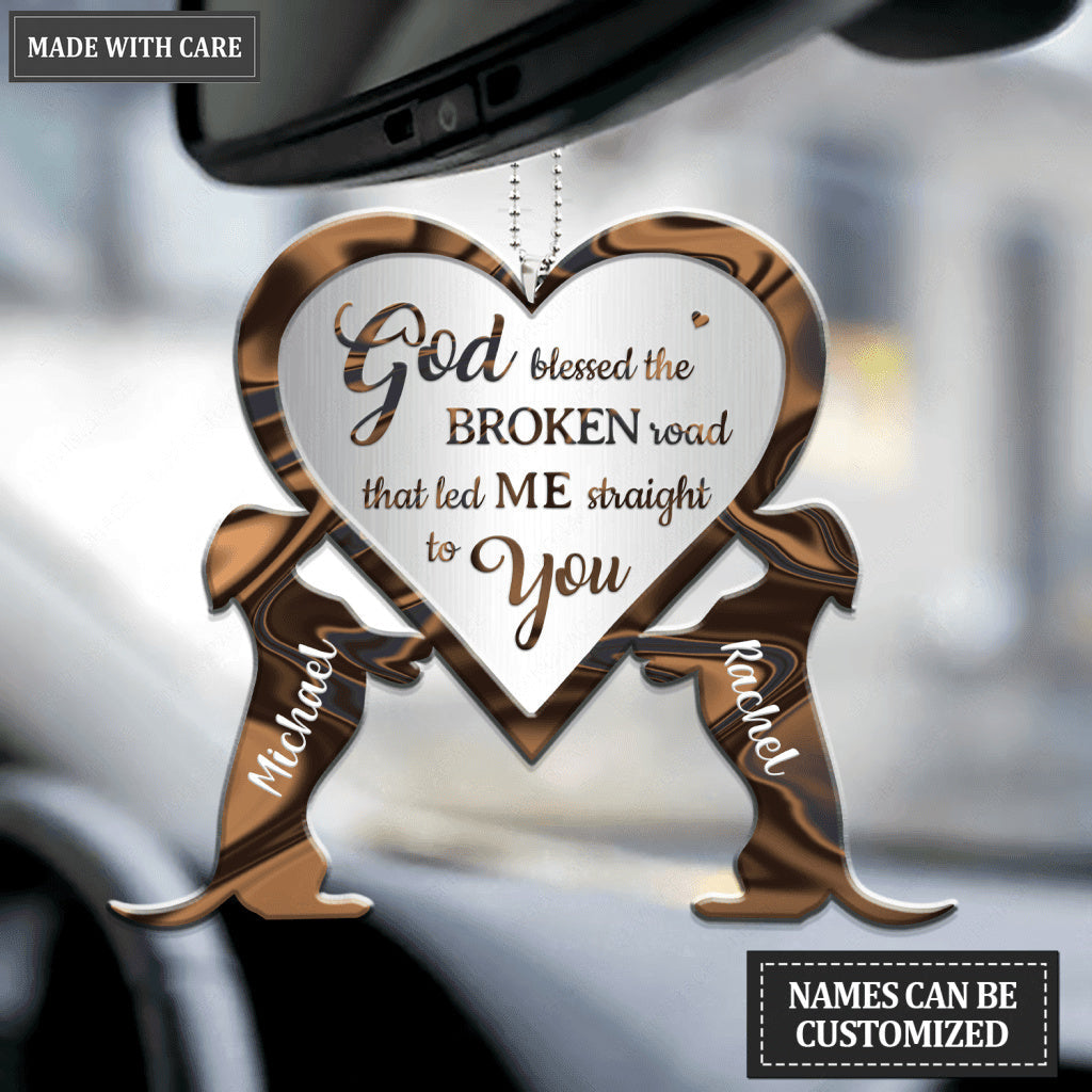 Dog Couple God Blessed Personalized Ornament