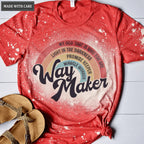 Rainbow Way Maker Red Bleached T-Shirt