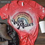 Rainbow Way Maker Red Bleached T-Shirt