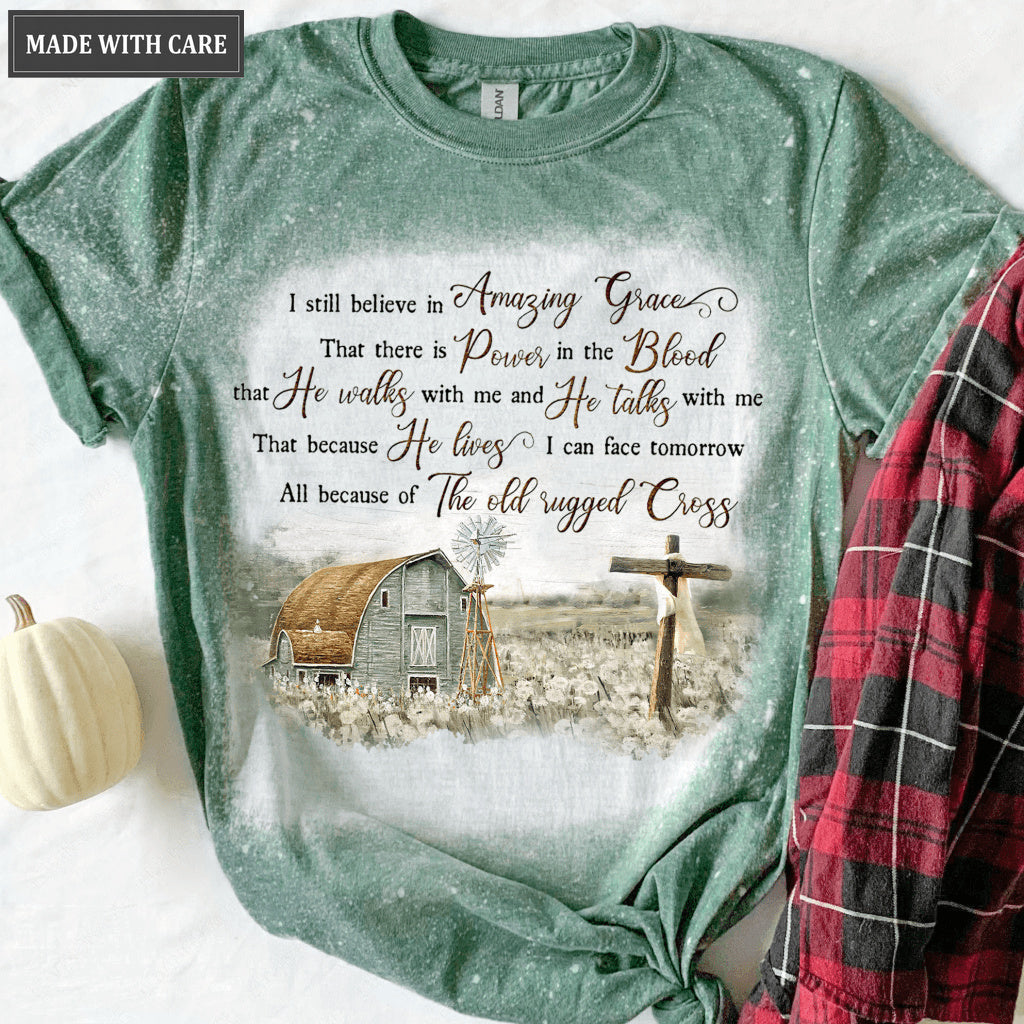 White Flower Field Amazing Grace Bleached T-Shirt