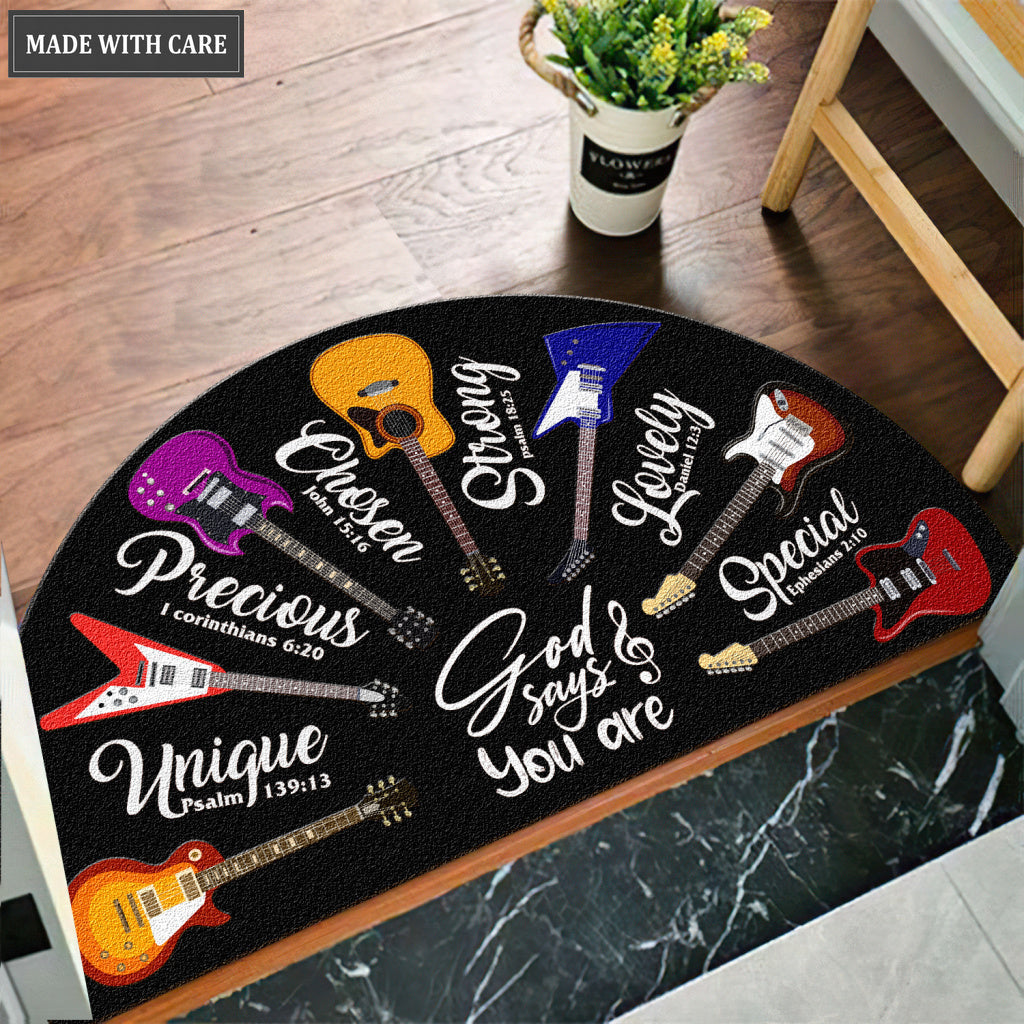 Guitar God Says You Are Shaped Doormat